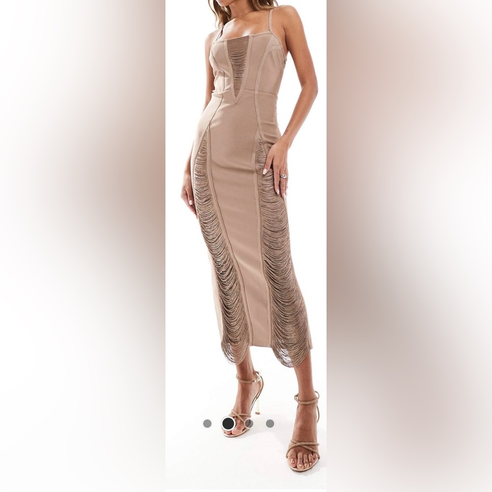 Elegant Tan Bodycon Dress